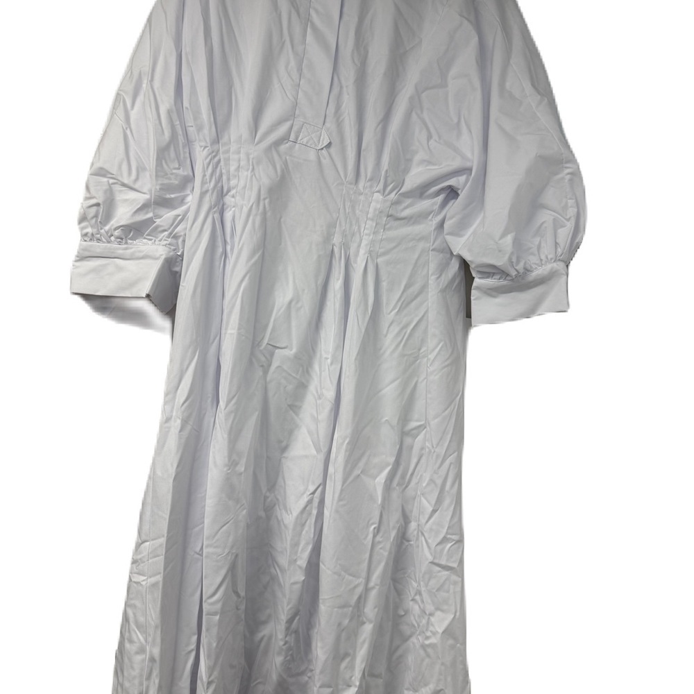 Women’s Georgette XL Poplin White Maxi Dress NWT